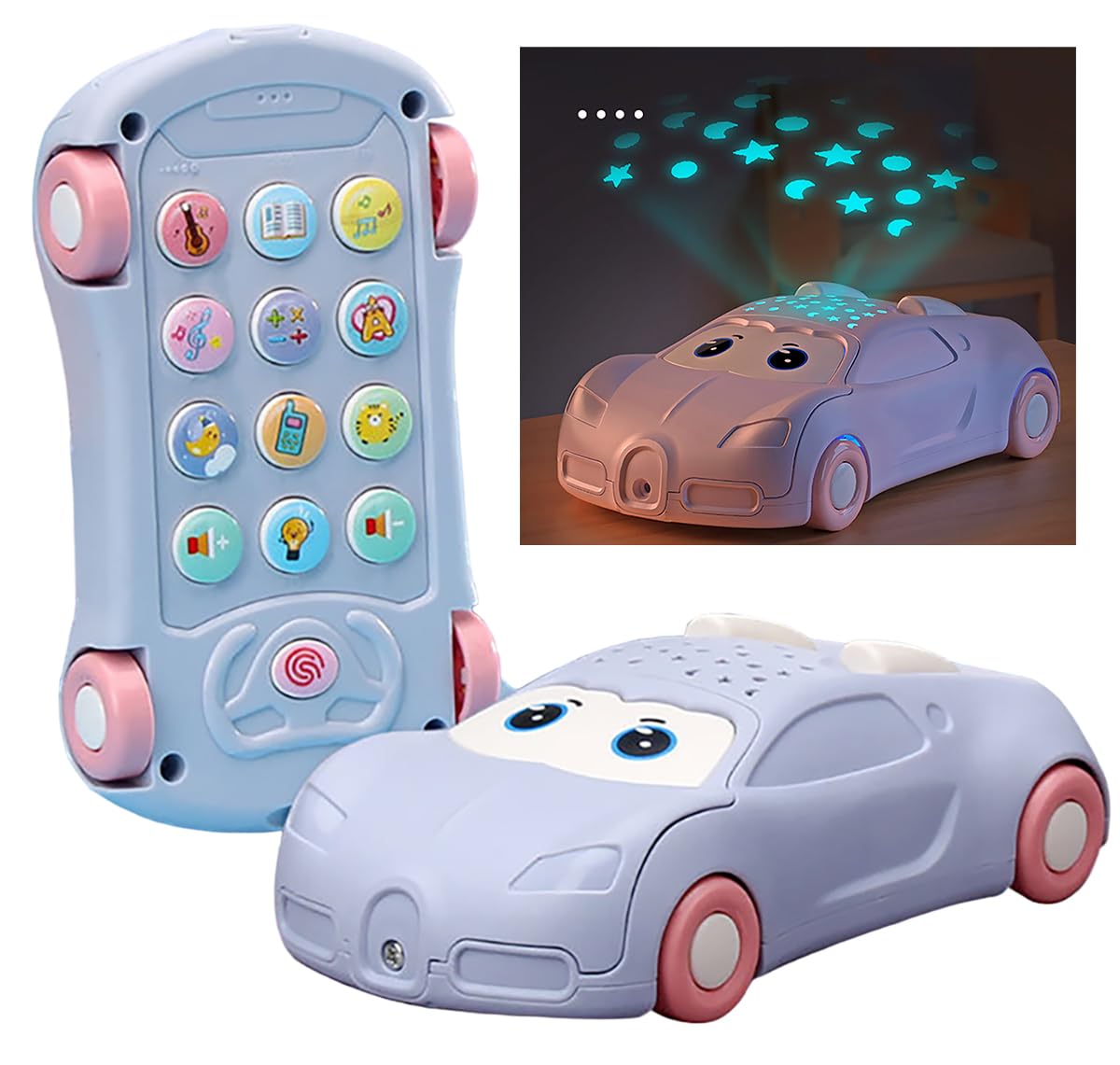 Goyal's Interactive Learning Toy Car Phone for Toddlers - 13 Buttons, 3 Modes, 10 Functions | Music, Projection & Educational Play | Battery Operated