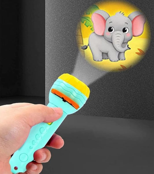 Goyal's 3 Slide Projector Flashlight Torch with 24 Patterns, Including ABCD Alphabets, Animals, Fruits Slides