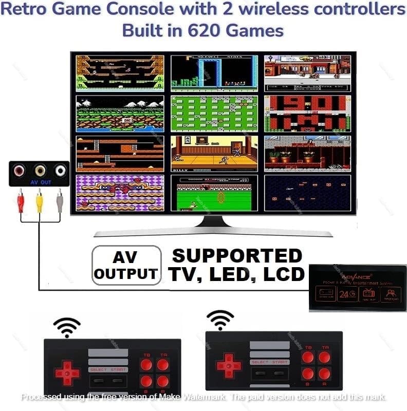 Goyal's Retro Mini TV Gaming Console | 620 Built-in Games, AV Output & 2 Controllers