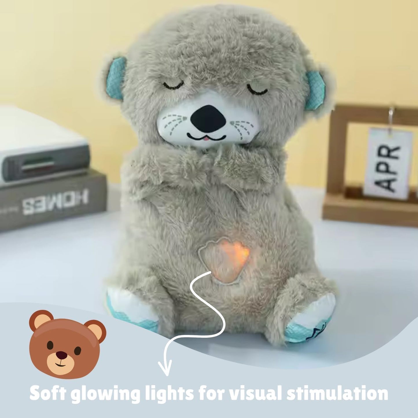 Goyal's Breathing Teddy Bear with Music for Baby Sensory Sleep Lights Rhythmic Soft Toy, Lights and Breathing Motion, Breathing Toy Teddy Bear with Lights | Best Gift for Kids (Dark Grey)
