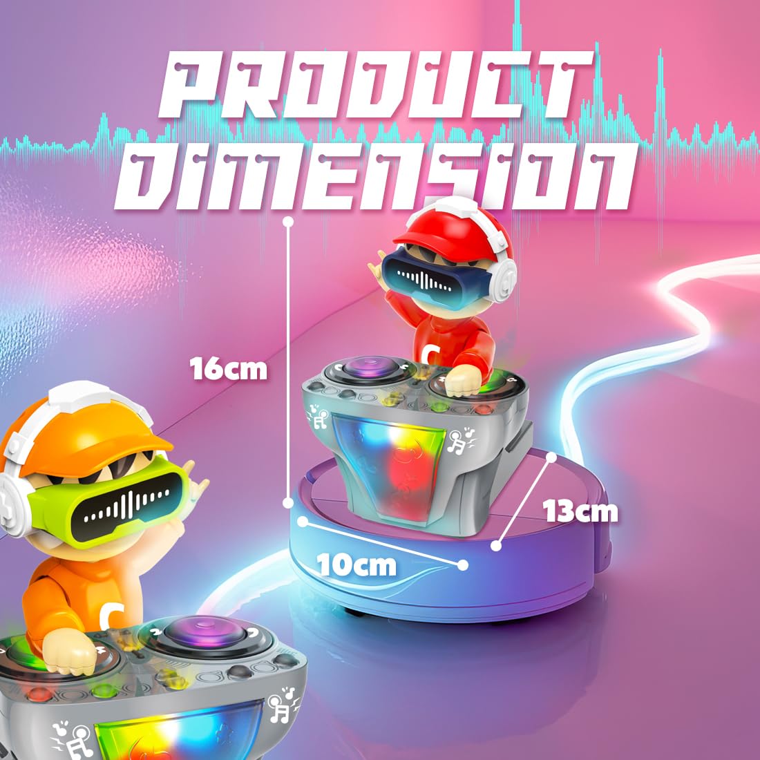 Goyal's DJ Robot Toy for Kids with LED Lights, Musical Toys for Kids, Battery Operated Toys, DJ Rock Pig Robot, Crawling Toys for Kids Muticolor