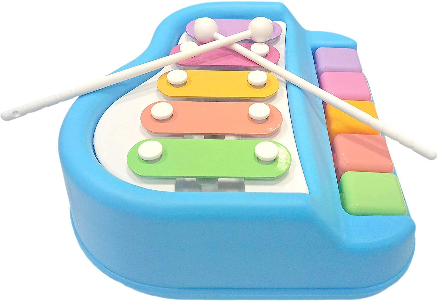 Goyal's Musical Multi Keys Xylophone and Piano, Non Toxic, Non-Battery for Kids & Toddlers, Plastic (5 Keys Blue)