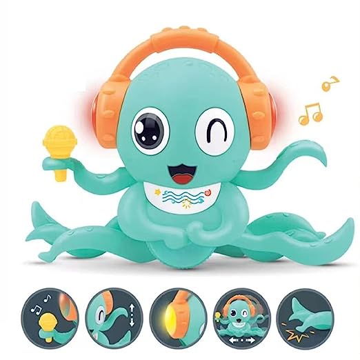 Goyal's Octopus Crawling Toy | Interactive Dancing Octopus with Music and LED Light, Automatically Avoid Obstacle Toy | Tummy Time Toy for Infants Babies Kids