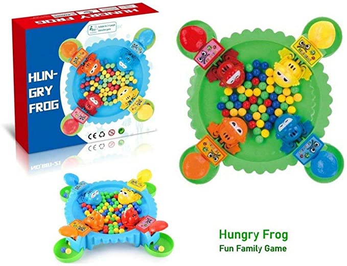 Goyal's 4 Players Hungry Frog Game, Funny Hungry Frog Eating Beans Game, (Best for Gift to Kids)- Multicolor