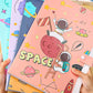 Goyal's Space Theme Multicolor A4 File Folder with 6 Pockets, Office Documents File, Expandable Folder (Pack of 4 Random Color)