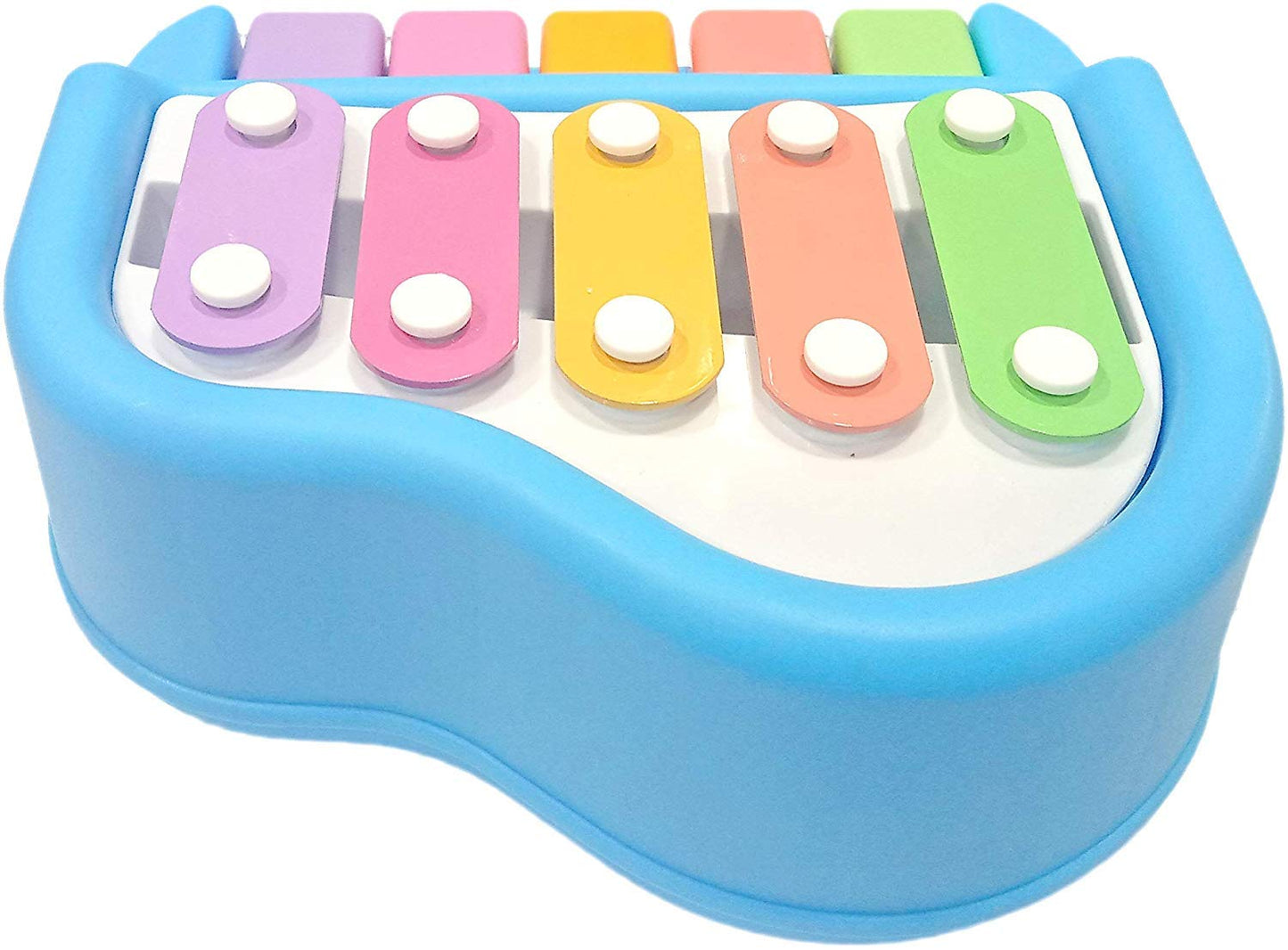 Goyal's Musical Multi Keys Xylophone and Piano, Non Toxic, Non-Battery for Kids & Toddlers, Plastic (5 Keys Blue)