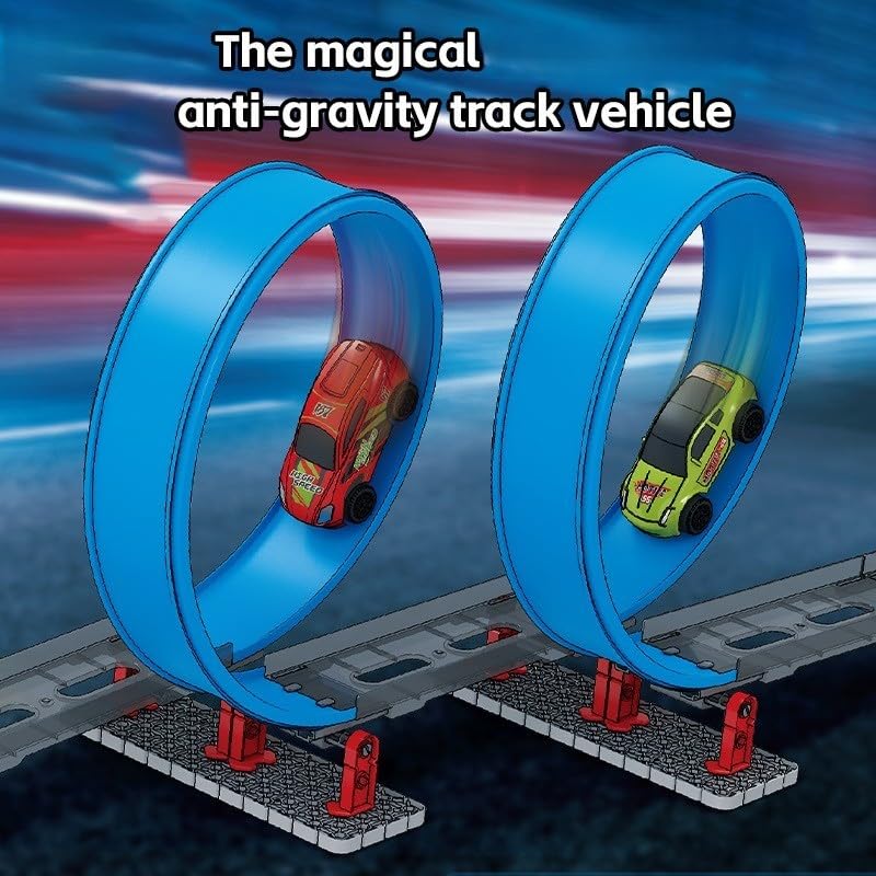 Goyal's 3D DIY High-Speed Track Toy Set for Kids – 34 Pcs Loop Track Racing Game with Pull Back Car, 360° Spin Loops – STEM Educational Car Track Toy