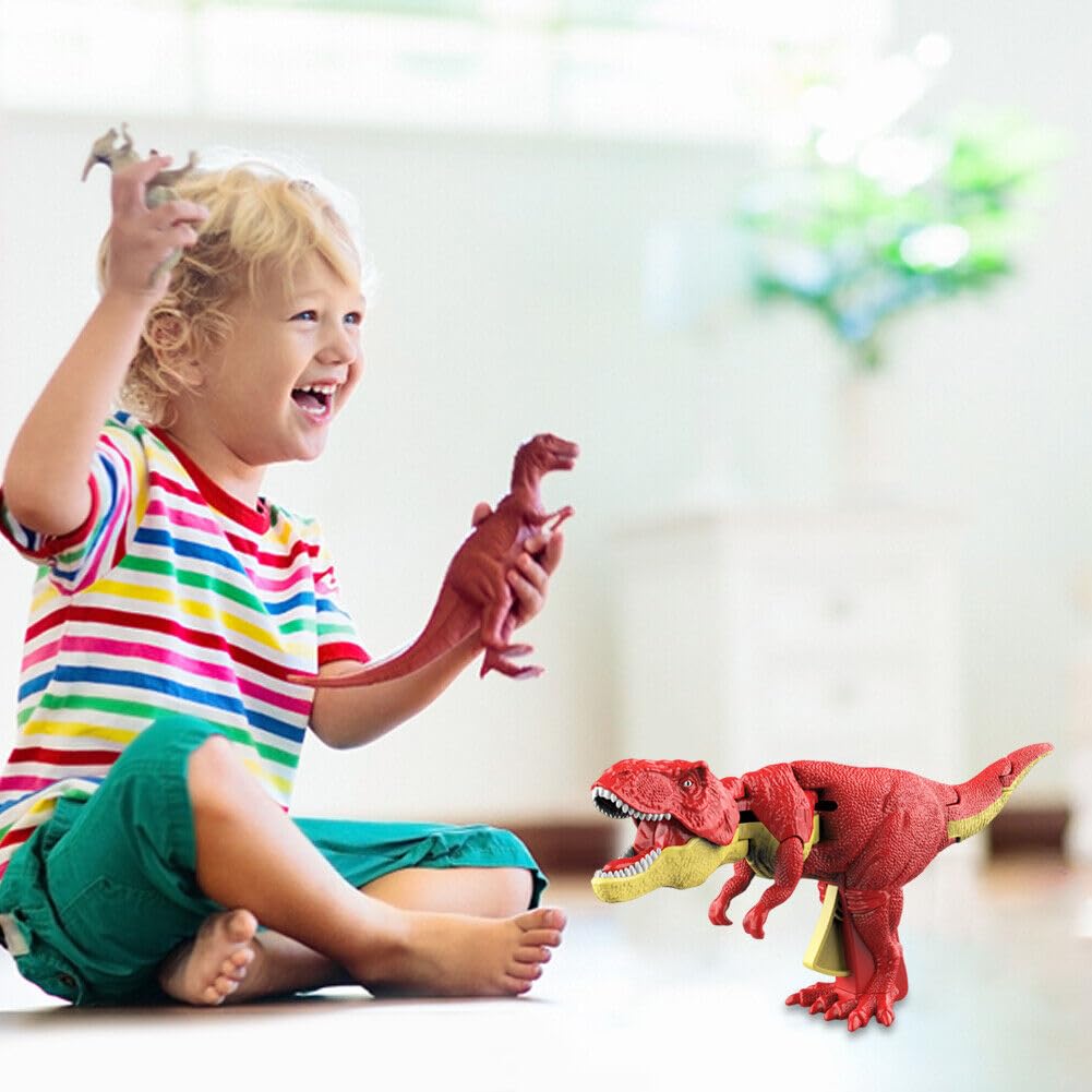 Goyal's Roaring & Head Swinging Dinosaur Toy for Kids with LED Light in Mouth & Realistic Actions Like - Rotating & Swinging Head and Tail, Movable Joints - Multicolor