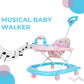 Goyal's Cartoon Baby Adjustable Walker - Music & Rattles with Parental Handle (Blue & Pink)