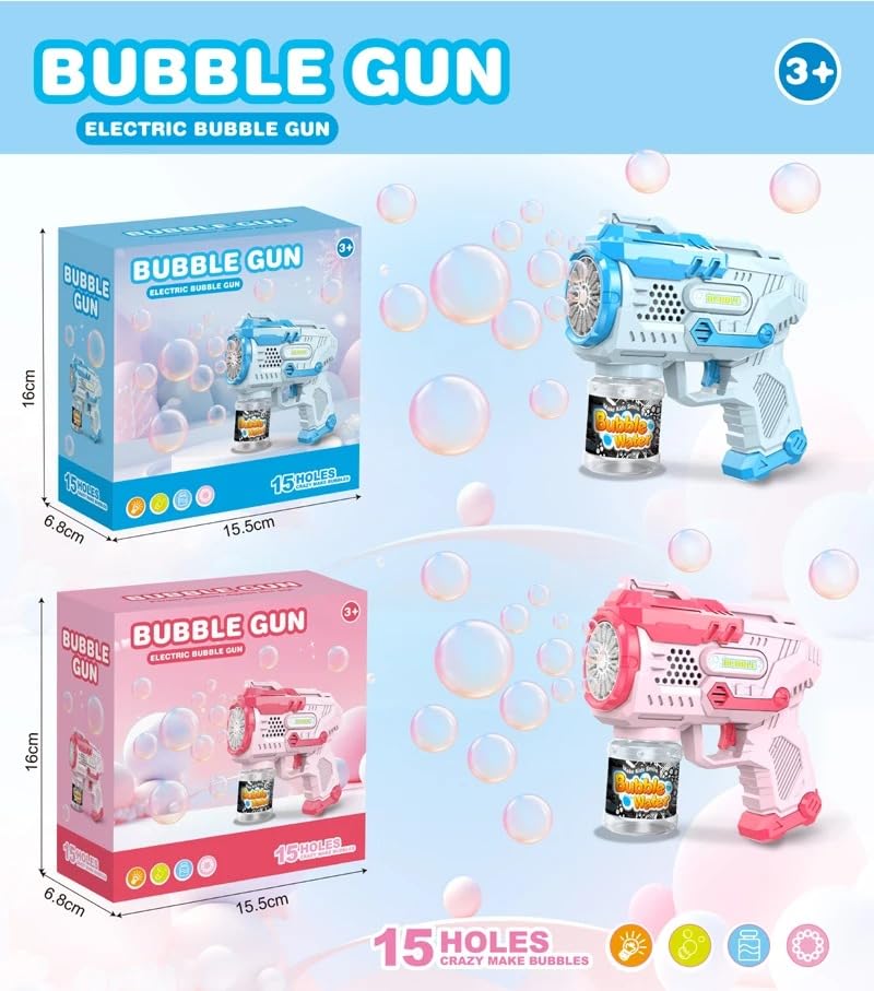 Goyal's Electric Bubble Machine Gun for Kids Automatic Bubble Gun Leak-Proof Design with 1 Bubble Solution