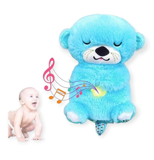 Goyal's Breathing Teddy Bear with Music for Baby Sensory Sleep Lights Rhythmic Soft Toy, Lights and Breathing Motion, Breathing Toy Teddy Bear with Lights | Best Gift for Kids (Blue)