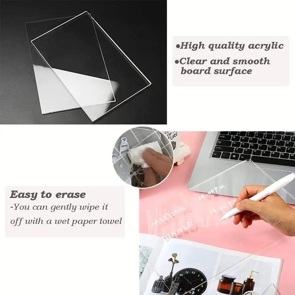 Goyal's LED Acrylic Writing Board with Light & 7 Colorful Pens | 30 X 20 cm DIY 3D Rewritable Message Pad
