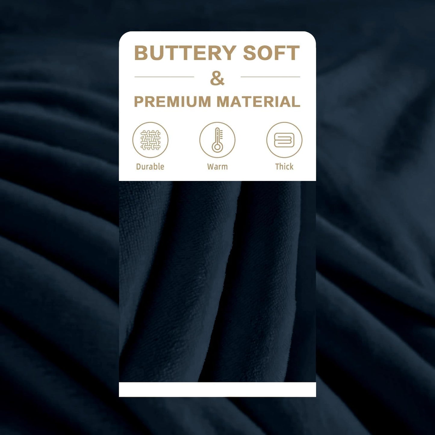 Goyal’s Ultra Soft Flannel Sherpa Blanket for Winter | Single Bed Reversible Plush Blanket 55 x 90 Inches | Thick, Warm & Cozy Dual Layer Microfibre Throw | Fade & Wrinkle Resistant - Navy Blue