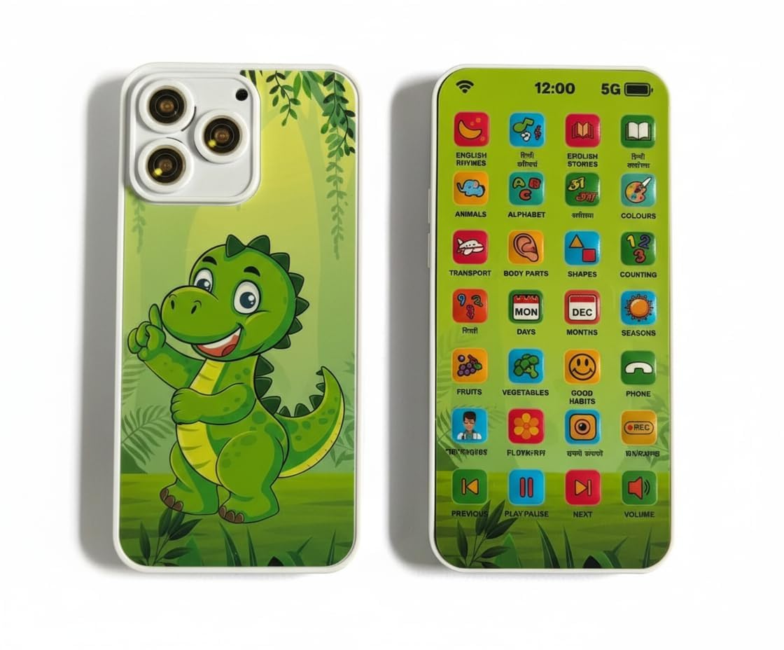 Goyal's Edu Phone English Language Learning Toy for Kids | ENG Languages | 28 Learning Functions | Musical Educational Mobile Toy with Camera Sound & Flash | for Boys & Girls 2+ Years