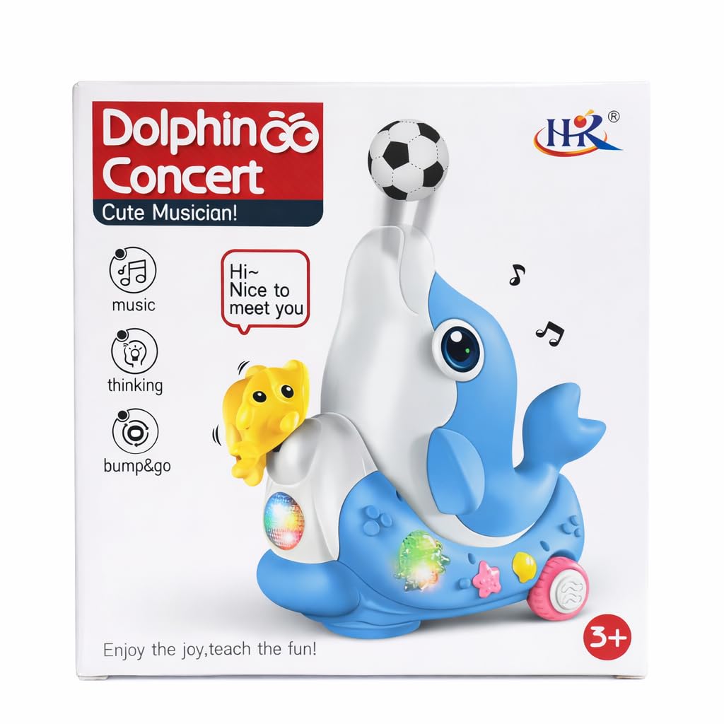 Goyal's Dolphin Musician Toy with Levitation Ball on Nose Along with Dazzling Light and Music - Multicolor