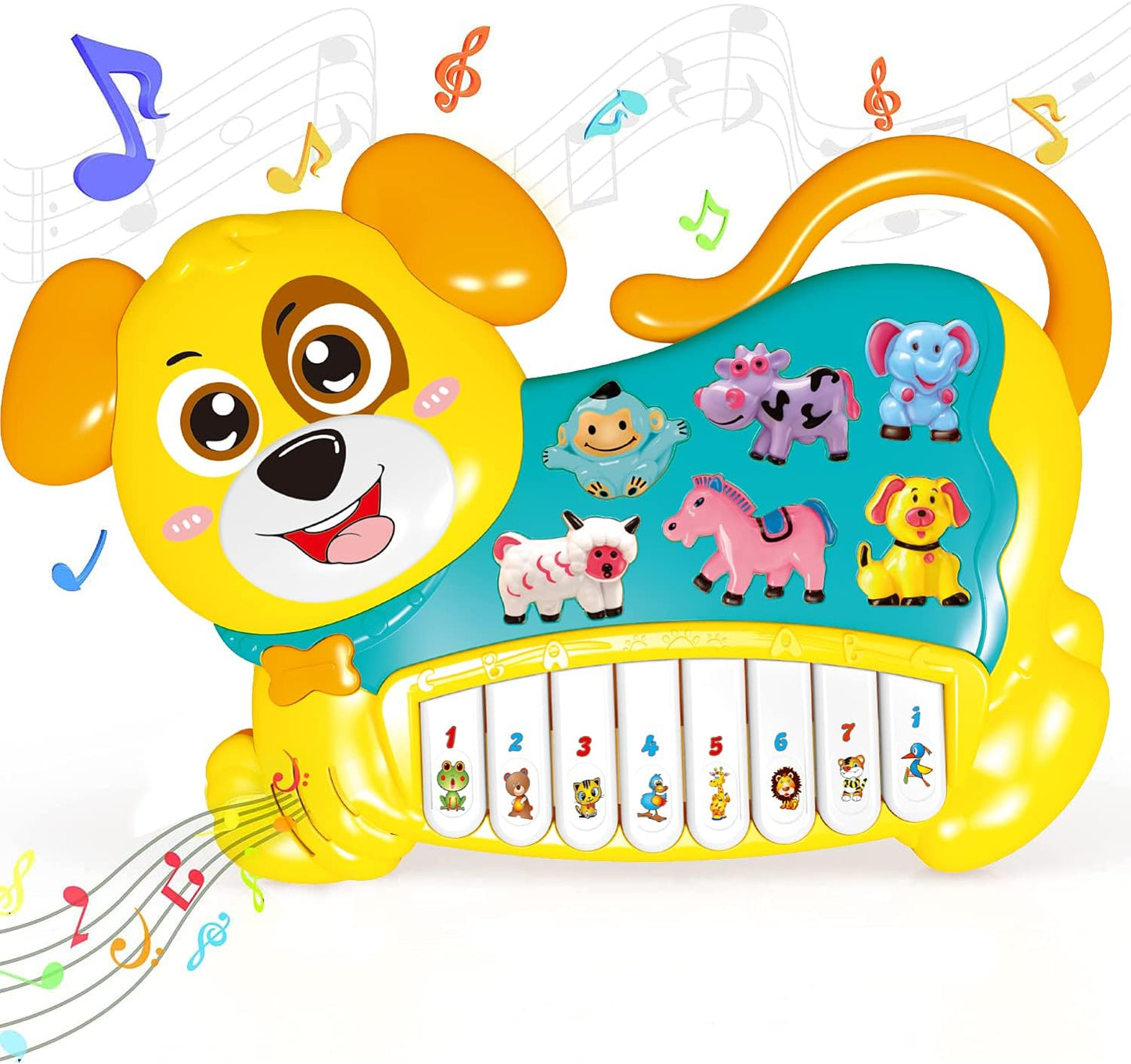 Goyal's Dog Design Piano Musical Piano with 3 Modes, Flashing Lights & Wonderful Animal(Different) Sound Music