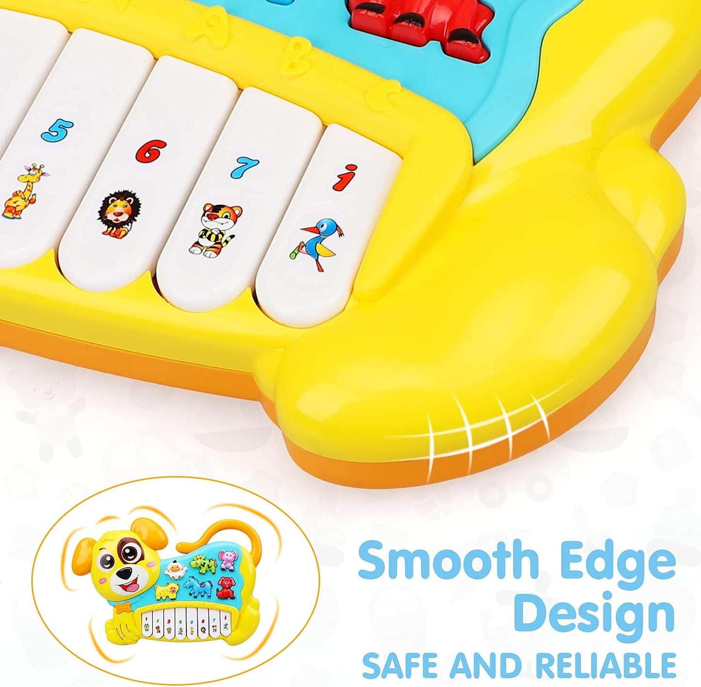 Goyal's Dog Design Piano Musical Piano with 3 Modes, Flashing Lights & Wonderful Animal(Different) Sound Music