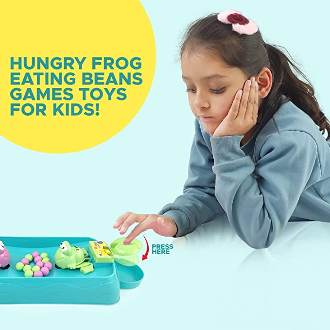 Goyal's 2 Players Hungry Frog Game, Funny Hungry Frog Eating Beans Game, (Best for Gift to Kids)- Multicolor