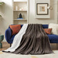 Goyal’s Ultra Soft Flannel Sherpa Blanket for Winter | Single Bed Reversible Plush Blanket 55 x 90 Inches | Thick, Warm & Cozy Dual Layer Microfibre Throw | Fade & Wrinkle Resistant - Choco Brown
