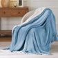 Goyal’s Ultra Soft Flannel Sherpa Blanket for Winter | Single Bed Reversible Plush Blanket 55 x 90 Inches | Thick, Warm & Cozy Dual Layer Microfibre Throw | Fade & Wrinkle Resistant - Ice Blue