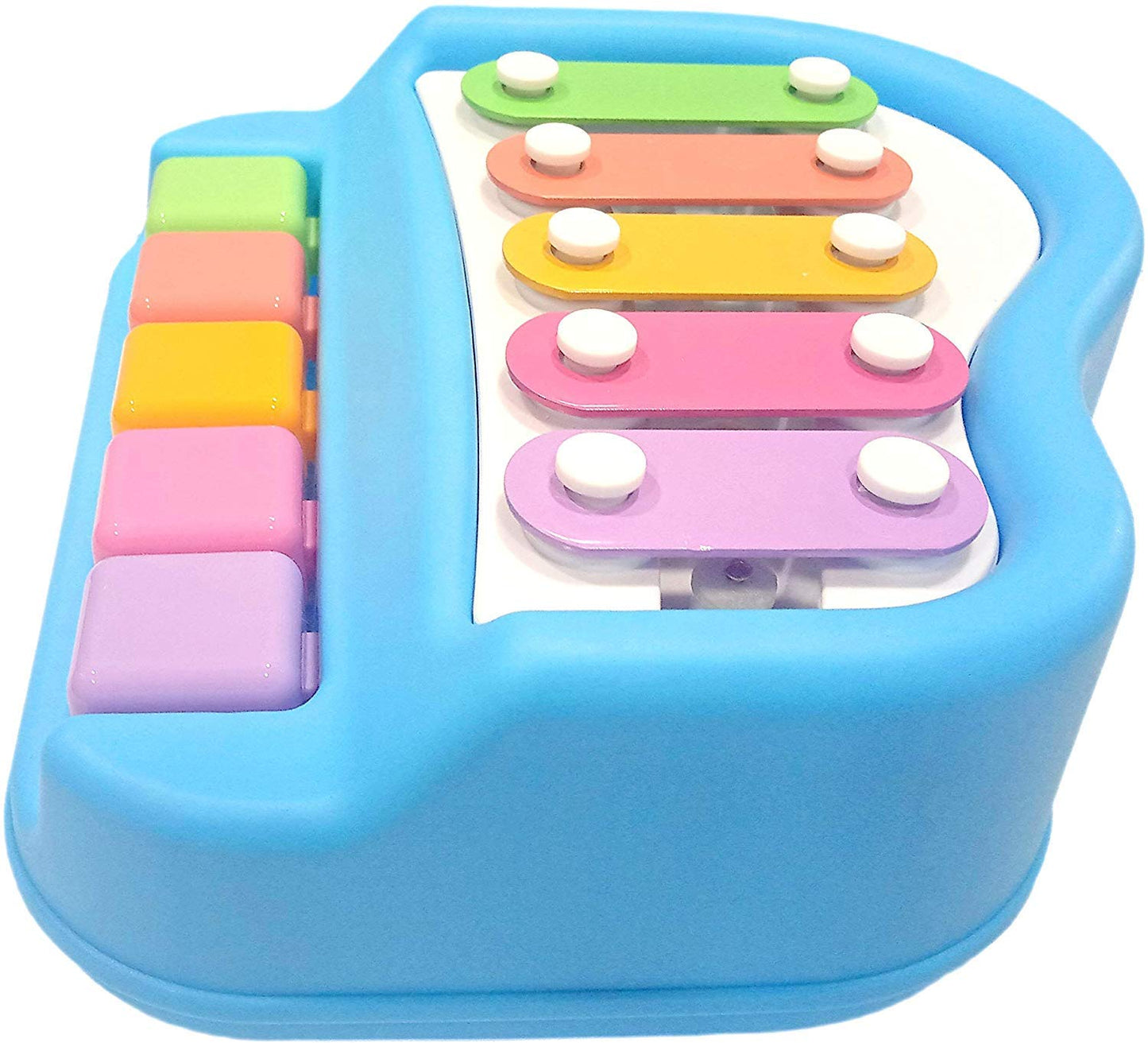 Goyal's Musical Multi Keys Xylophone and Piano, Non Toxic, Non-Battery for Kids & Toddlers, Plastic (5 Keys Blue)