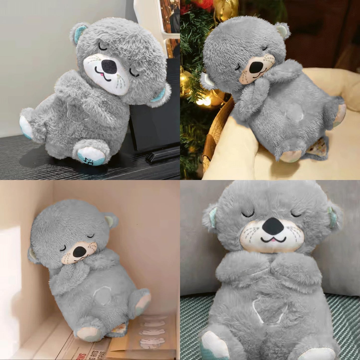 Goyal's Breathing Teddy Bear with Music for Baby Sensory Sleep Lights Rhythmic Soft Toy, Lights and Breathing Motion, Breathing Toy Teddy Bear with Lights | Best Gift for Kids (Dark Grey)