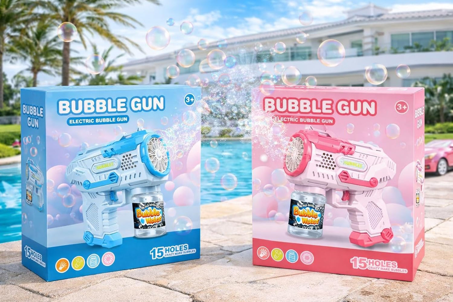Goyal's Electric Bubble Machine Gun for Kids Automatic Bubble Gun Leak-Proof Design with 1 Bubble Solution