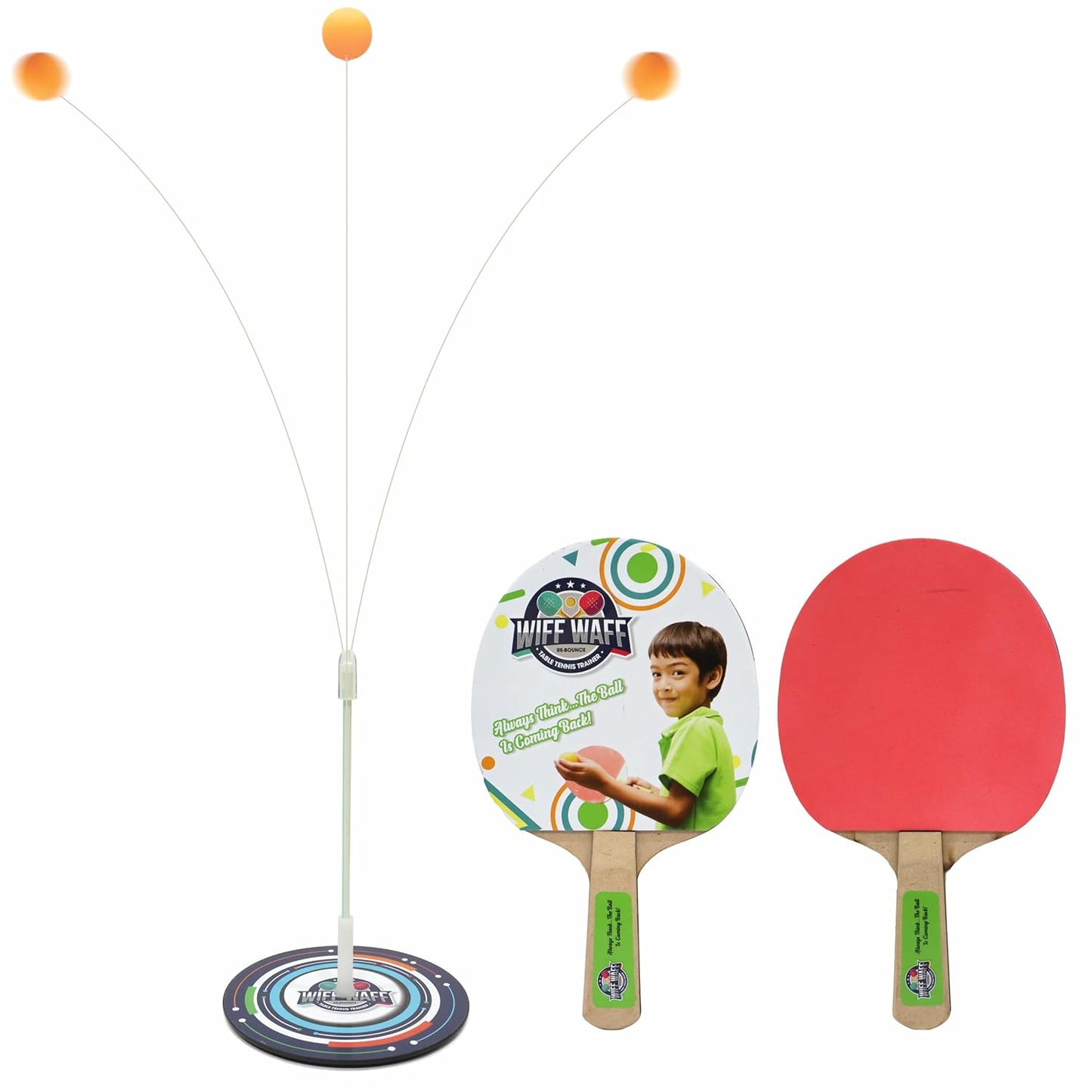 Goyal's Rebound Table Tennis Trainer, Self Training with Elastic Soft Shaft Ping Pong Ball, Portable Wiff Waff Table Tennis Trainer for Indoor Outdoor Use, for Boys Girls