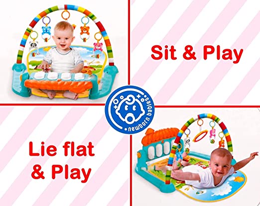 Goyal's Baby Toys Multi Functional Musical Keyboard Mat Piano Baby Mat Gym & Fitness Rack for 0 to 24 Month Age Baby