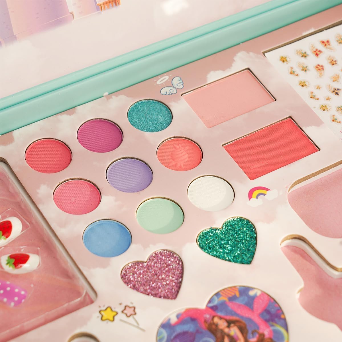 Goyal's Princess Kids Makeup Kit, Eyeshadow Palette, Nail Polish, Lip Gloss, Hair Accessories, Safe Non-Toxic Beauty Toy for Kids 31x25 cm