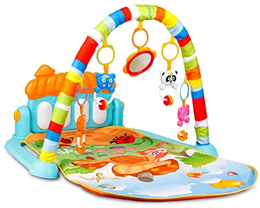 Goyal's Baby Toys Multi Functional Musical Keyboard Mat Piano Baby Mat Gym & Fitness Rack for 0 to 24 Month Age Baby