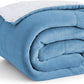 Goyal’s Ultra Soft Flannel Sherpa Blanket for Winter | Single Bed Reversible Plush Blanket 55 x 90 Inches | Thick, Warm & Cozy Dual Layer Microfibre Throw | Fade & Wrinkle Resistant - Ice Blue