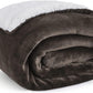Goyal’s Ultra Soft Flannel Sherpa Blanket for Winter | Single Bed Reversible Plush Blanket 55 x 90 Inches | Thick, Warm & Cozy Dual Layer Microfibre Throw | Fade & Wrinkle Resistant - Choco Brown