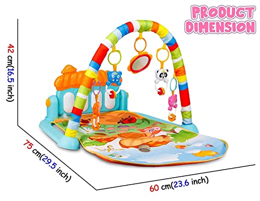 Goyal's Baby Toys Multi Functional Musical Keyboard Mat Piano Baby Mat Gym & Fitness Rack for 0 to 24 Month Age Baby