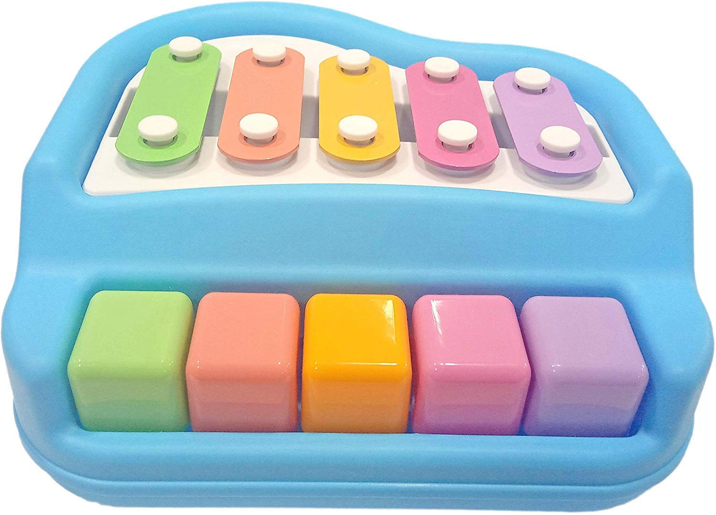 Goyal's Musical Multi Keys Xylophone and Piano, Non Toxic, Non-Battery for Kids & Toddlers, Plastic (5 Keys Blue)