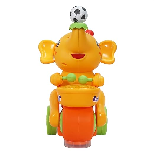 Goyal's Elephant Musician Toy, (Yellow) with Levitation Ball on Nose Along with Dazzling Light Drum Sound Music and Elephant Sound for Baby Toys