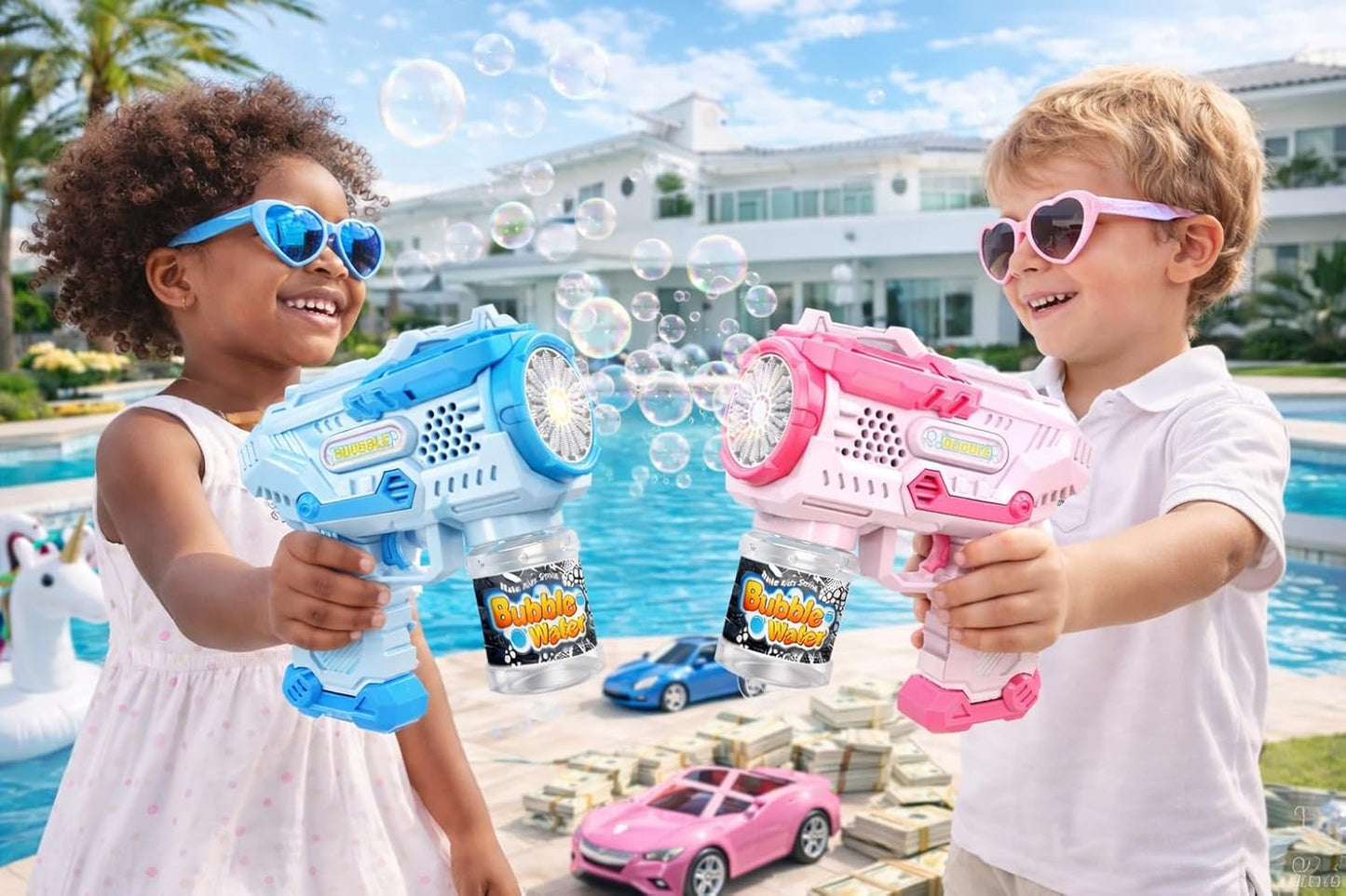 Goyal's Electric Bubble Machine Gun for Kids Automatic Bubble Gun Leak-Proof Design with 1 Bubble Solution