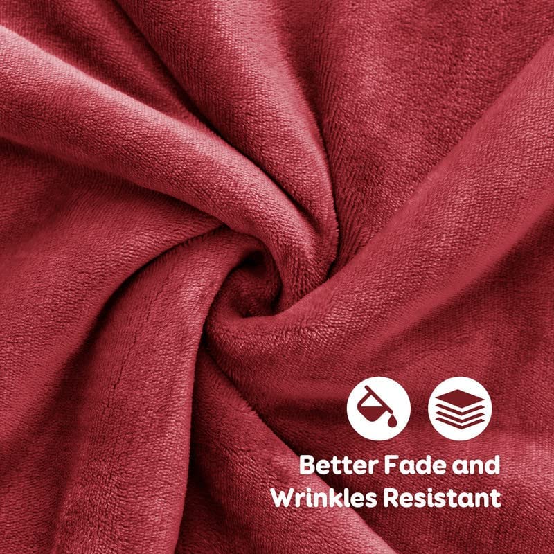 Goyal’s Ultra Soft Flannel Sherpa Blanket for Winter | Single Bed Reversible Plush Blanket 55 x 90 Inches | Thick, Warm & Cozy Dual Layer Microfibre Throw | Fade & Wrinkle Resistant - Maroon