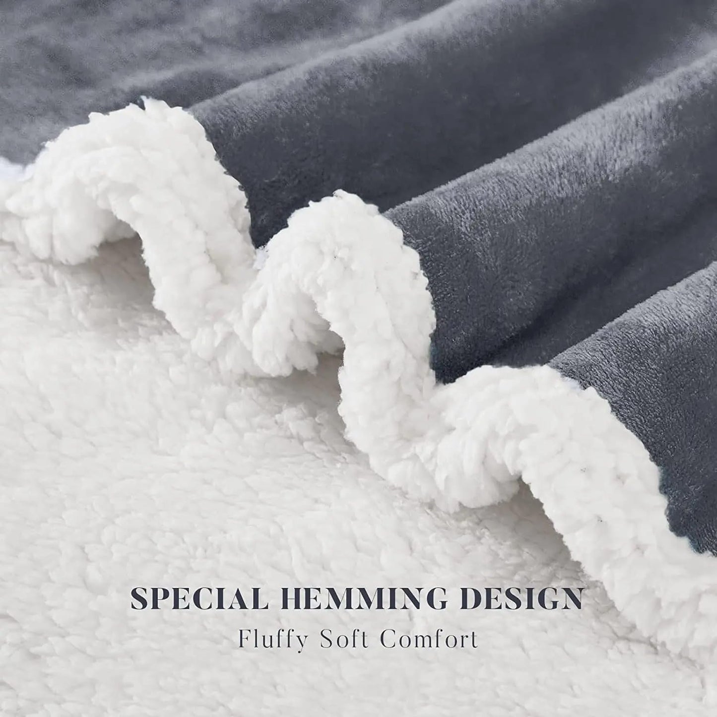 Goyal’s Ultra Soft Flannel Sherpa Blanket for Winter | Single Bed Reversible Plush Blanket 55 x 90 Inches | Thick, Warm & Cozy Dual Layer Microfibre Throw | Fade & Wrinkle Resistant - Grey