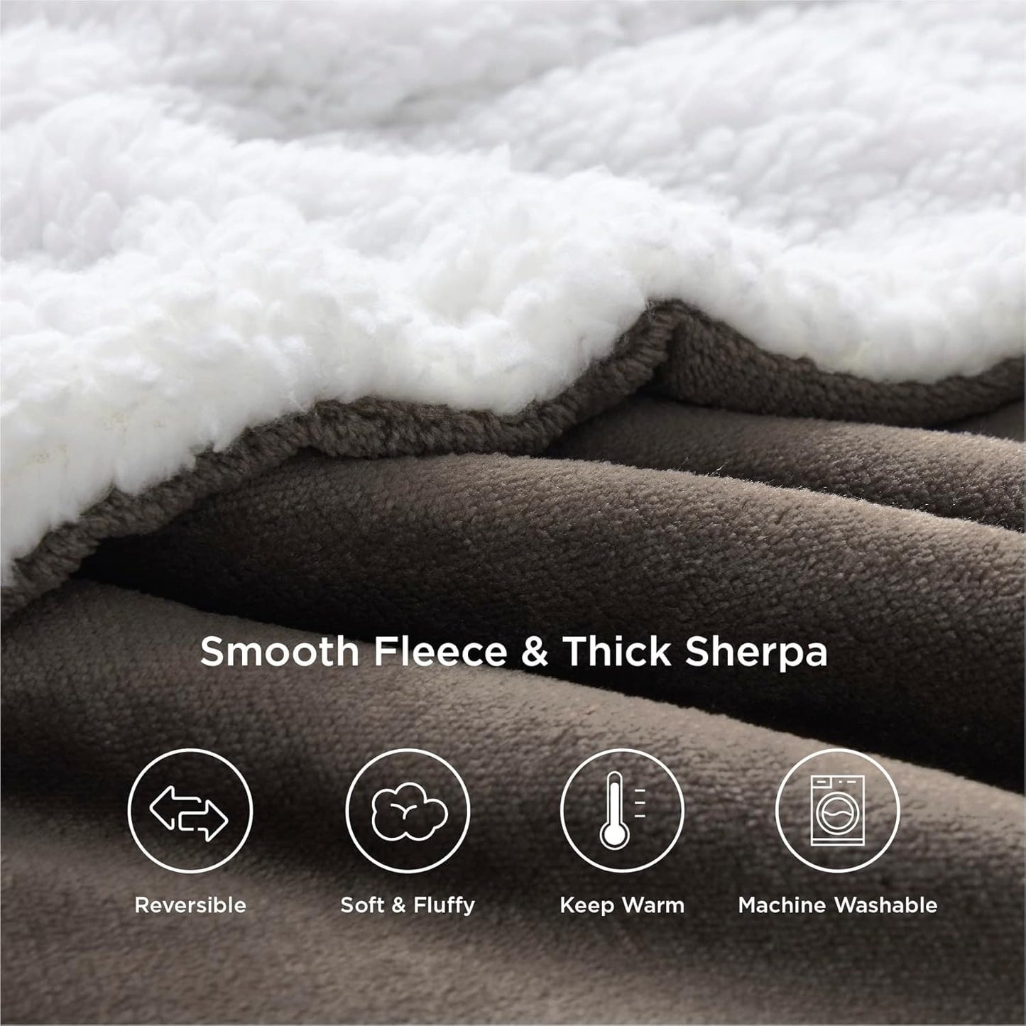 Goyal’s Ultra Soft Flannel Sherpa Blanket for Winter | Single Bed Reversible Plush Blanket 55 x 90 Inches | Thick, Warm & Cozy Dual Layer Microfibre Throw | Fade & Wrinkle Resistant - Choco Brown