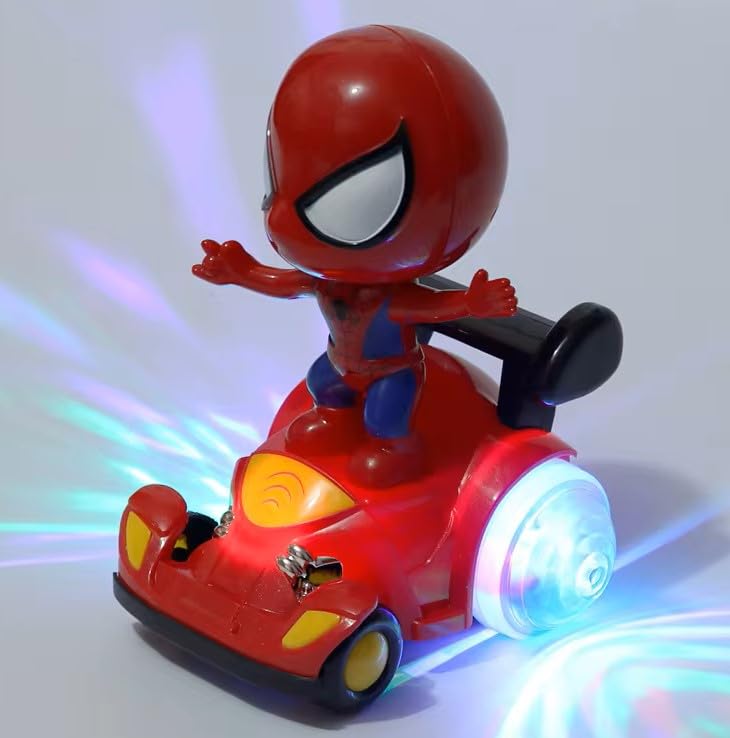 Goyal's Super Hero Car | 360° Rotating Toy Car with LED Lights | Action Figure Toy for Kids | Battery Operated Car Toy | Suitable for Ages 3+ | Durable & Fun Toy