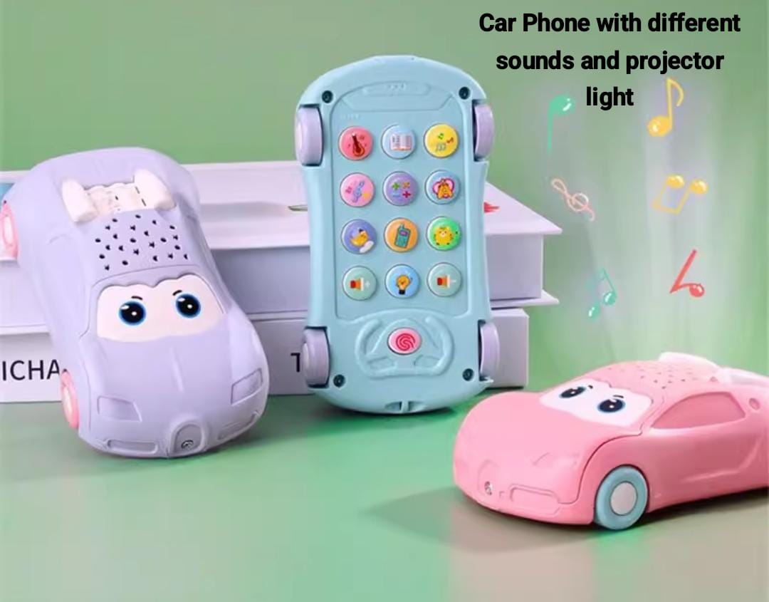 Goyal's Interactive Learning Toy Car Phone for Toddlers - 13 Buttons, 3 Modes, 10 Functions | Music, Projection & Educational Play | Battery Operated