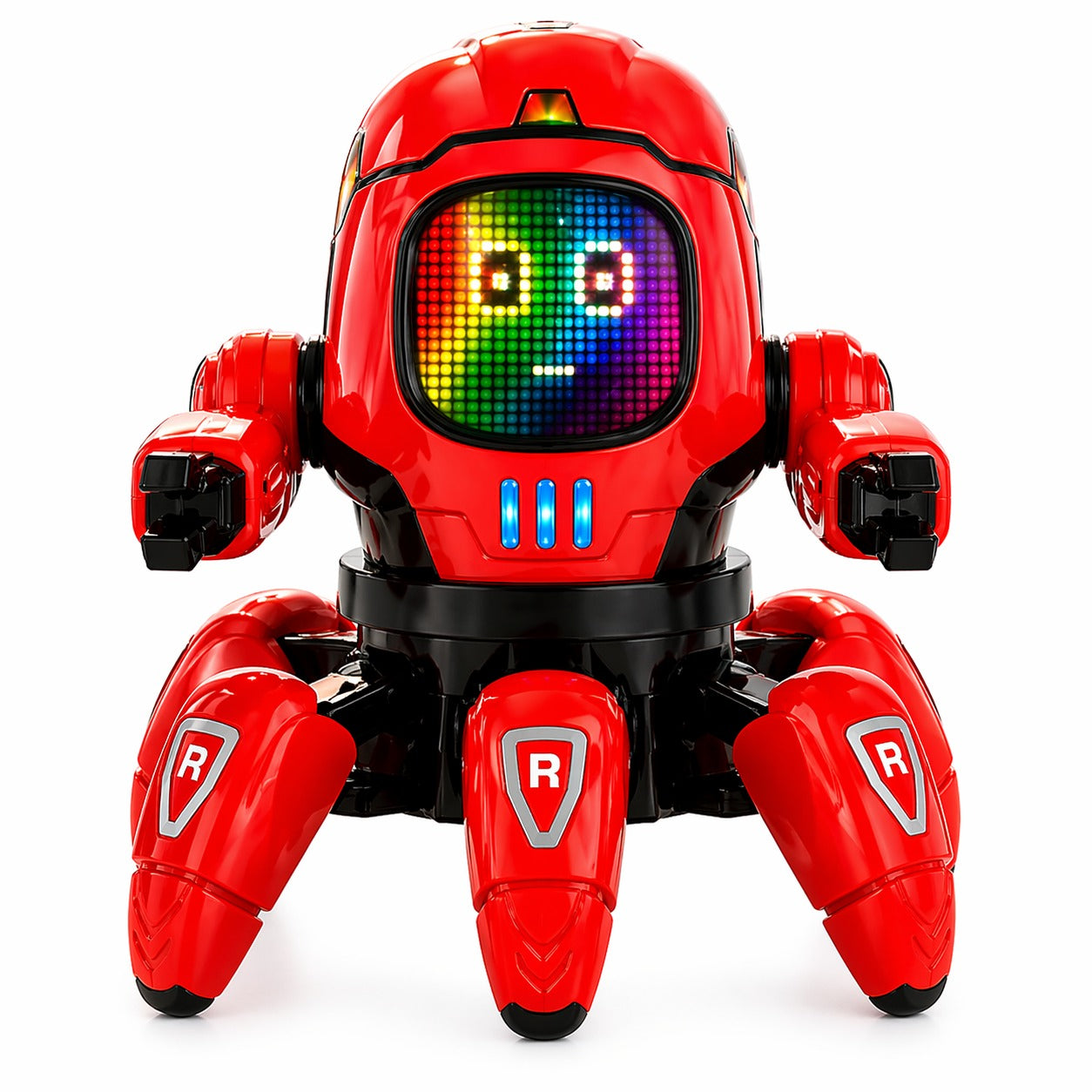 Goyal’s Dancing Six Claw Robot Toy with Music & LED Lights | Interactive Moving Robot for Kids | Musical Action Toy for Boys & Girls - Red