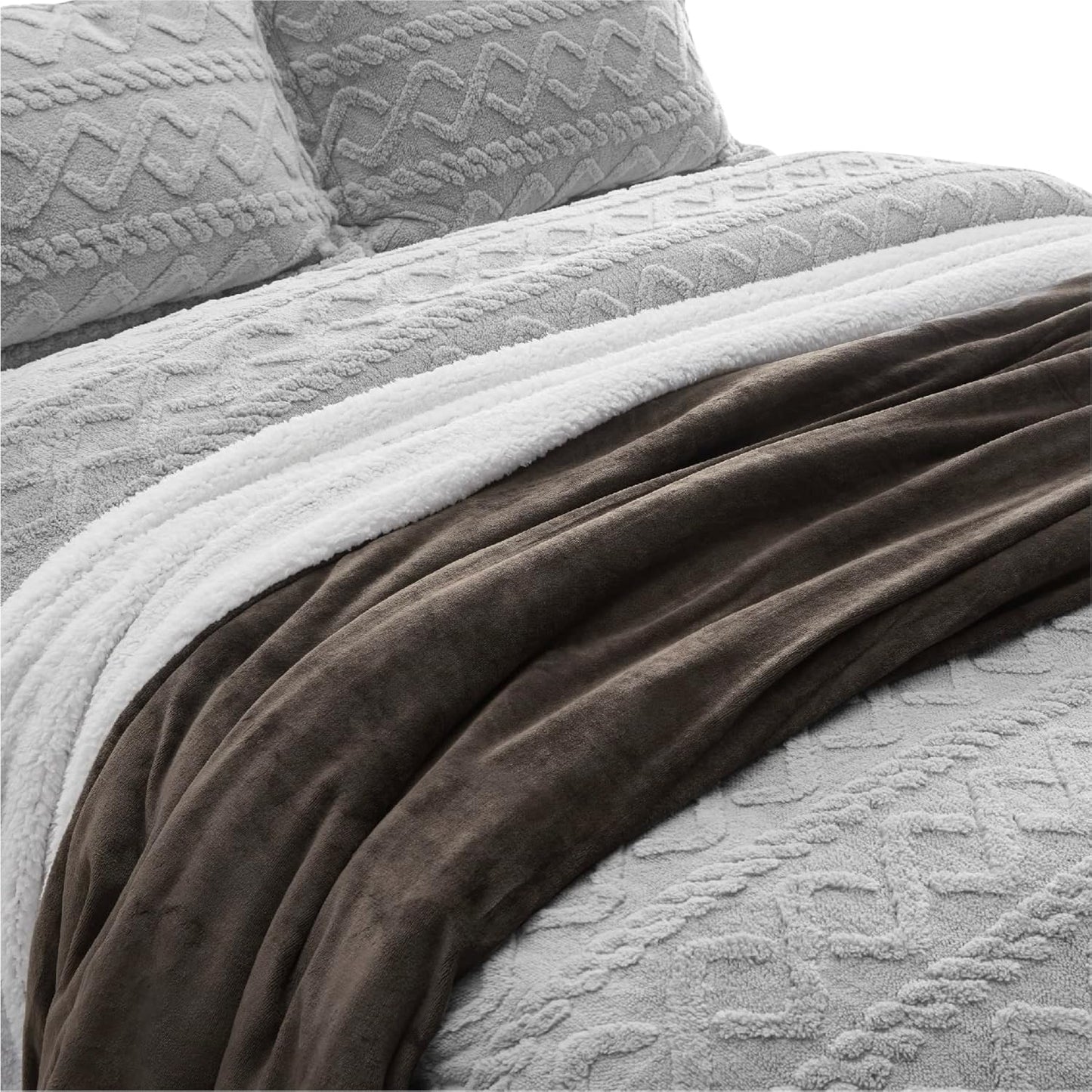 Goyal’s Ultra Soft Flannel Sherpa Blanket for Winter | Single Bed Reversible Plush Blanket 55 x 90 Inches | Thick, Warm & Cozy Dual Layer Microfibre Throw | Fade & Wrinkle Resistant - Choco Brown