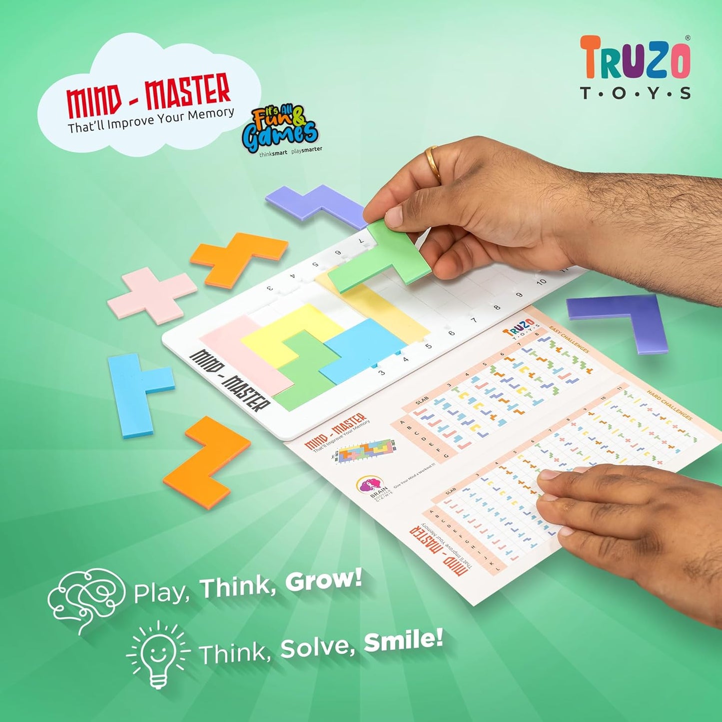 Goyal's Early Learning Mind Master Game for Kids, Acrylic Jigsaw Tetris Puzzle, Brain Booster Building Blocks for kids