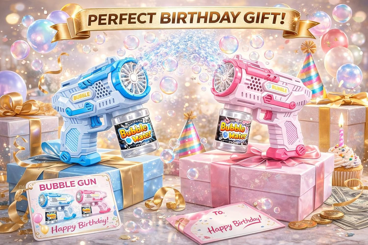 Goyal's Electric Bubble Machine Gun for Kids Automatic Bubble Gun Leak-Proof Design with 1 Bubble Solution