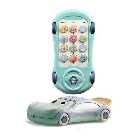 Goyal's 2 in 1 Baby Toy Car Mobile Phone | Learning Phone Car Toy | 13 Functions Car Shaped Mobile Phone | Toys with Lights Music | Baby Cell Phone/Pack of 1