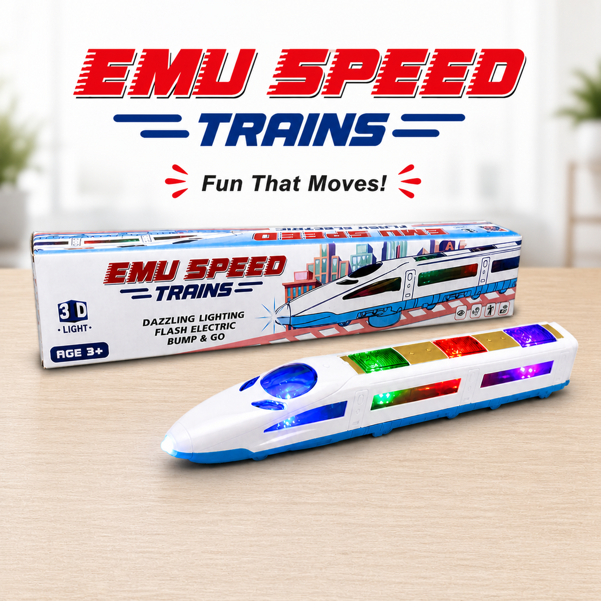 Goyal's High Speed Bullet Train for Kids with 3D Flashing Lights & Funny Musical Sounds