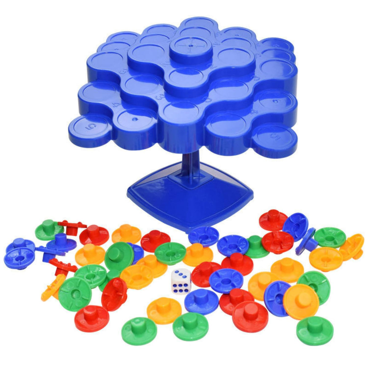 Goyal's Balancing Tree Stacking Game for Kids | 48 Colourful Discs with Dice | Wobble Balance & Dexterity Skill Game | Educational Family Board Game for Boys & Girls | Ages 3+