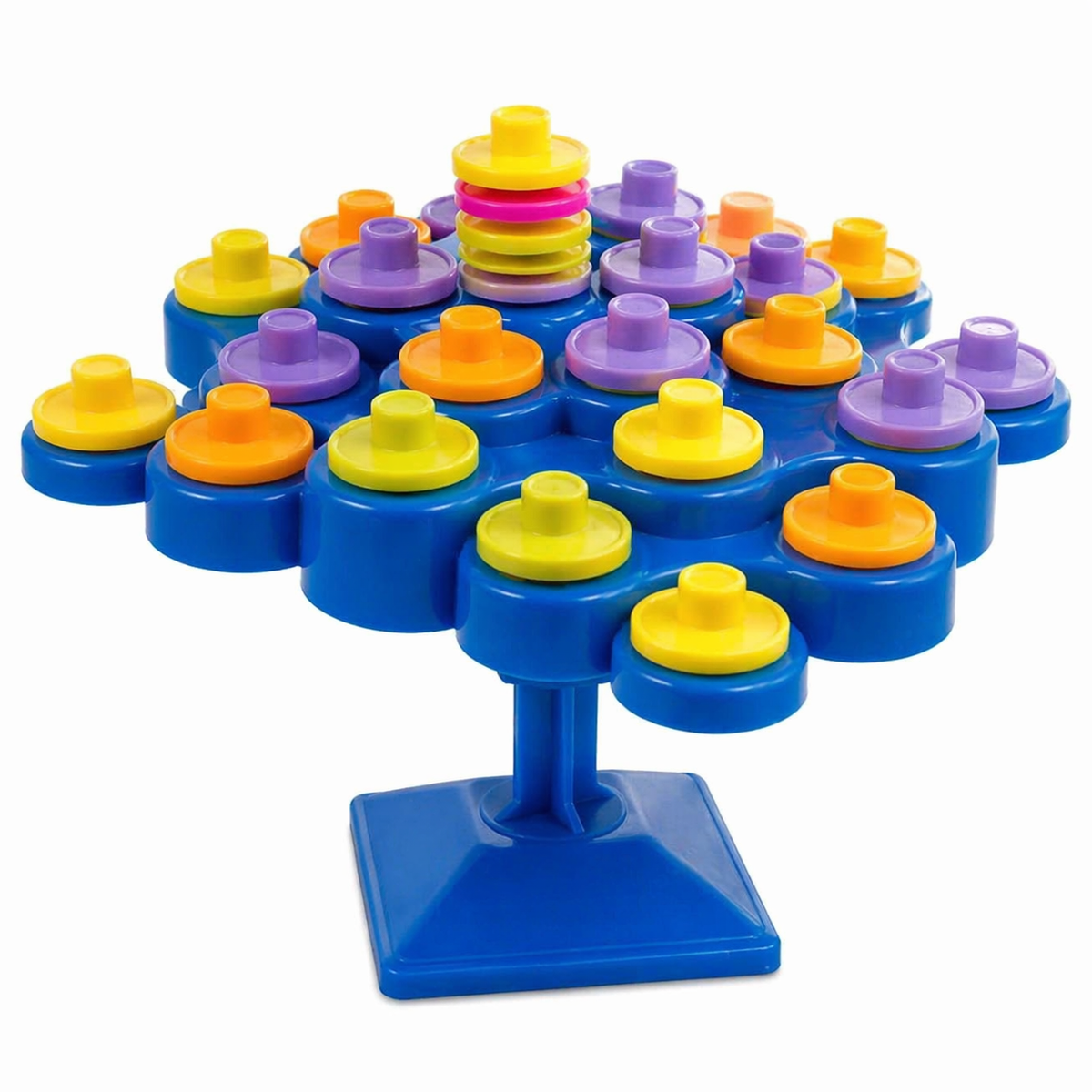 Goyal's Balancing Tree Stacking Game for Kids | 48 Colourful Discs with Dice | Wobble Balance & Dexterity Skill Game | Educational Family Board Game for Boys & Girls | Ages 3+